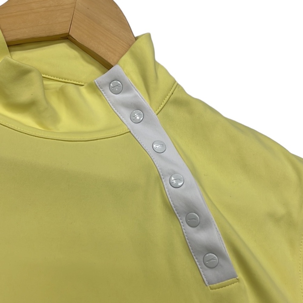 Slazenger Yellow Golf Performance Snap Detail Short Sleeve Top Size XL - Picture 5 of 9